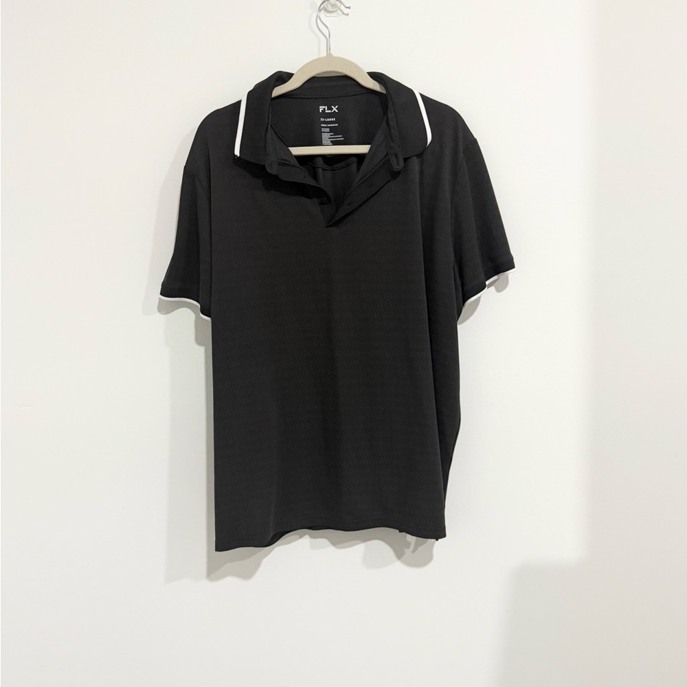 FLX Men's Black Polo Shirt Size 2XL